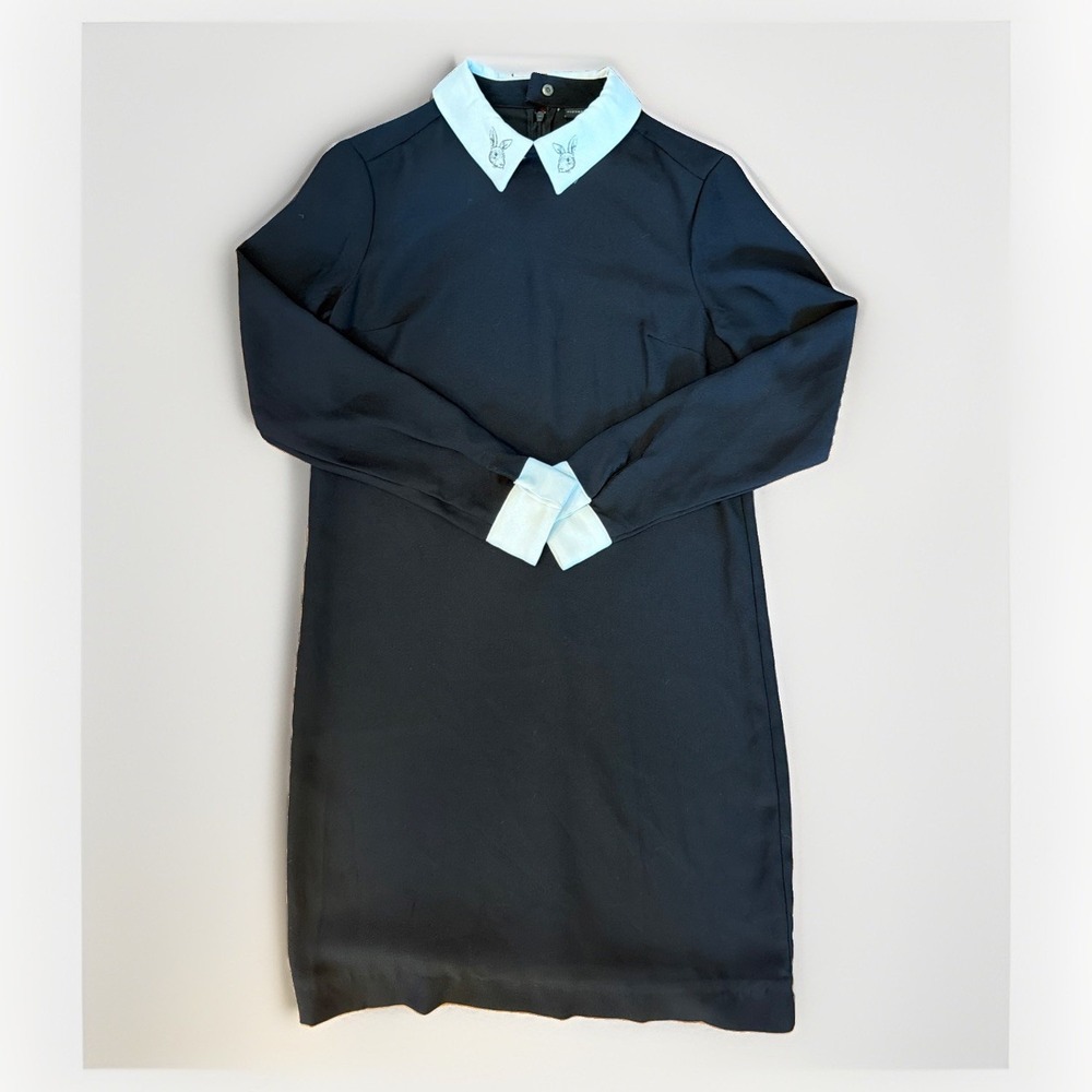 Victoria Beckham For Target Women Small Black Dress White Bunny Rabbit Collar